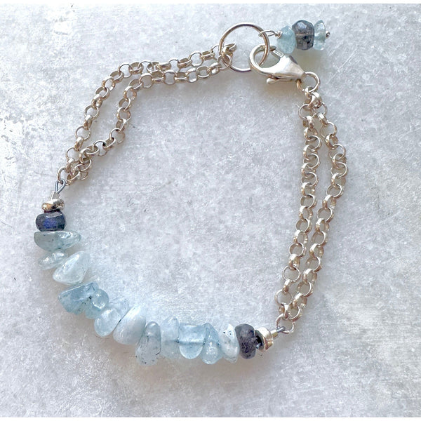Aquamarine Double Chain Bracelet | Gillian Inspired Designs