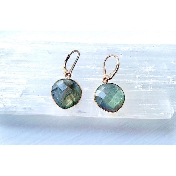 Labradorite Heart Earrings- gold | Gillian Inspired Designs