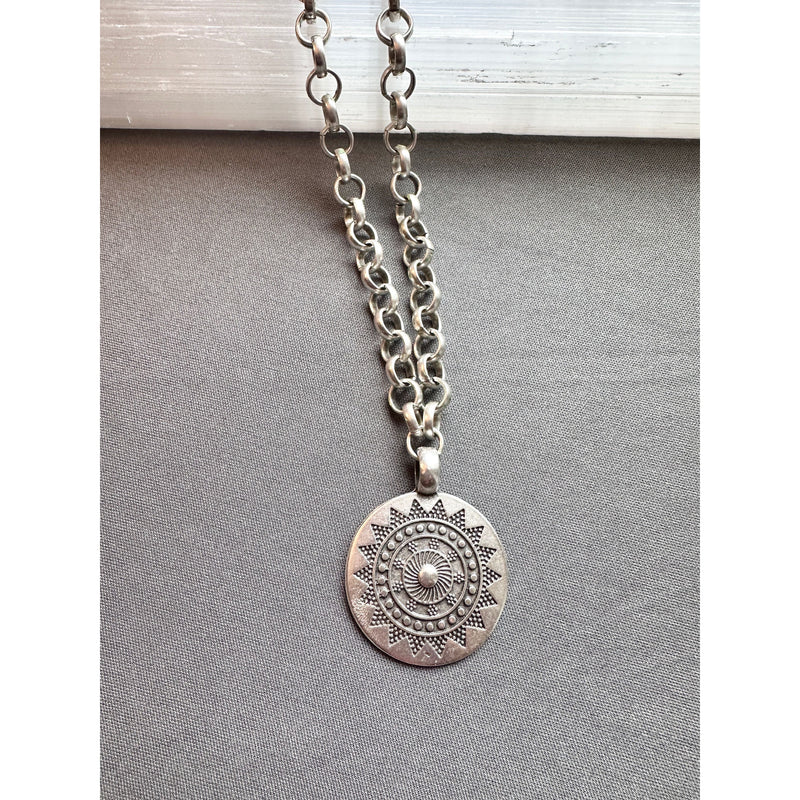 Silver Mandala Pendant Necklace | Gillian Inspired Designs
