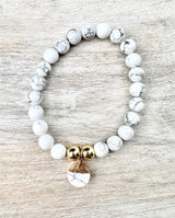 White Cloud Howlite Stretch Bracelet | Gillian Inspired Designs