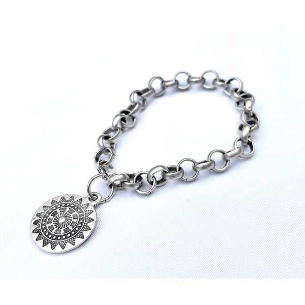 Silver Mandala Charm Bracelet | Gillian Inspired Designs