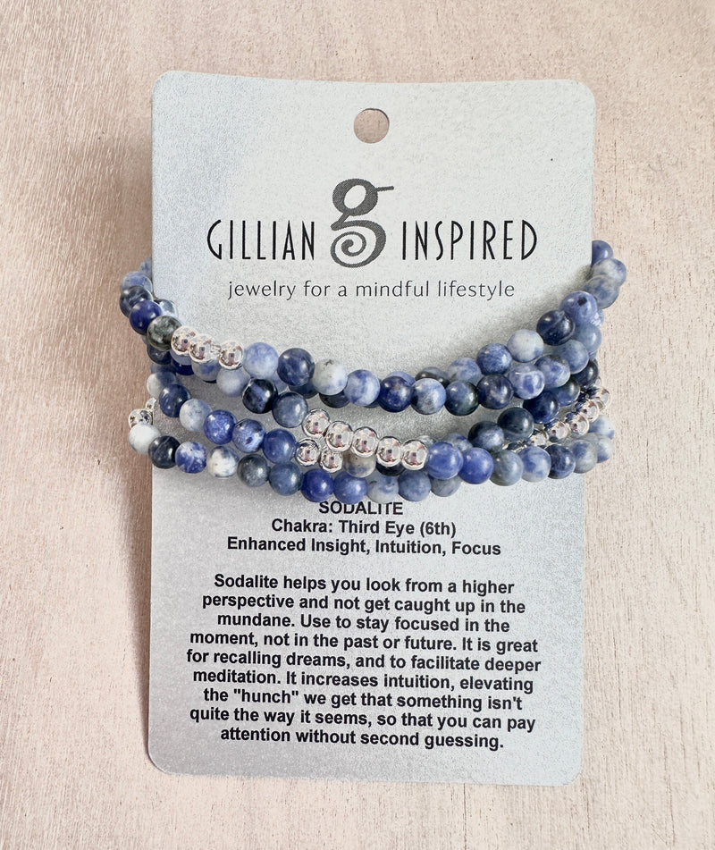 Blue Sky Sodalite Wrapped Bracelet/Necklace Combo | Gillian Inspired Designs