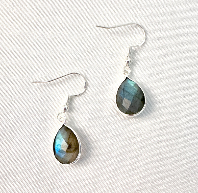 Tear Drop Labradorite Earrings