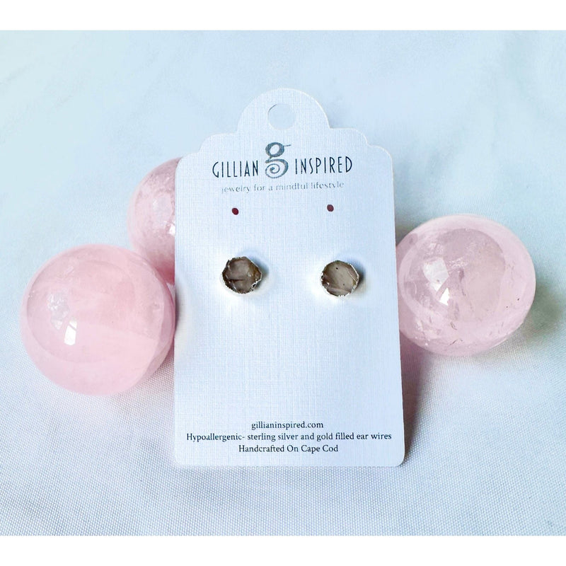 Rose Quartz Stud Earrings | Gillian Inspired Designs