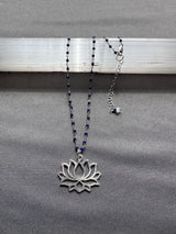 Lapis Lotus Blossom Pendant Necklace