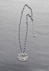 Lapis Lotus Blossom Pendant Necklace