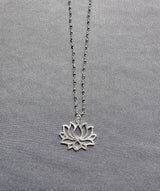 Pyrite Lotus Blossom Pendant Necklace