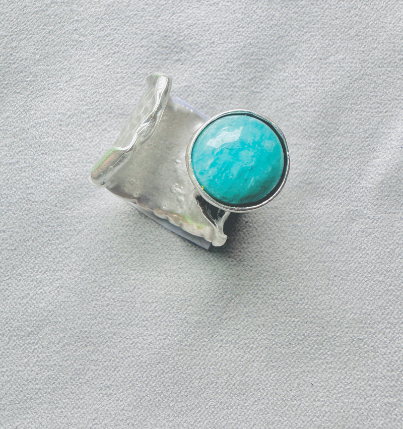 Clear Water Amazonite Ring