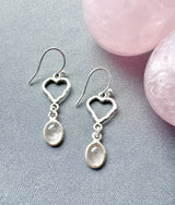 Rose Quartz Heart Earrings