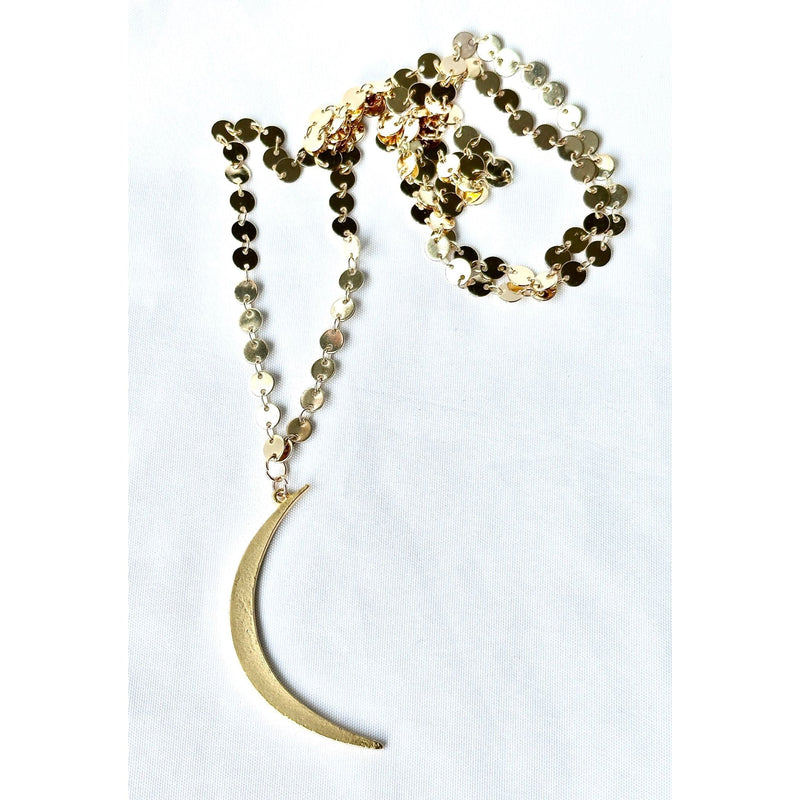 Crescent Moon Bohemian Necklace (Gold) | Gillian Inspired Designs