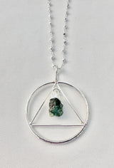 Emerald Geometric Pendant Necklace