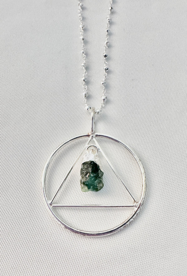 Emerald Geometric Pendant Necklace