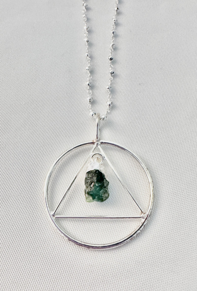 Emerald Geometric Pendant Necklace