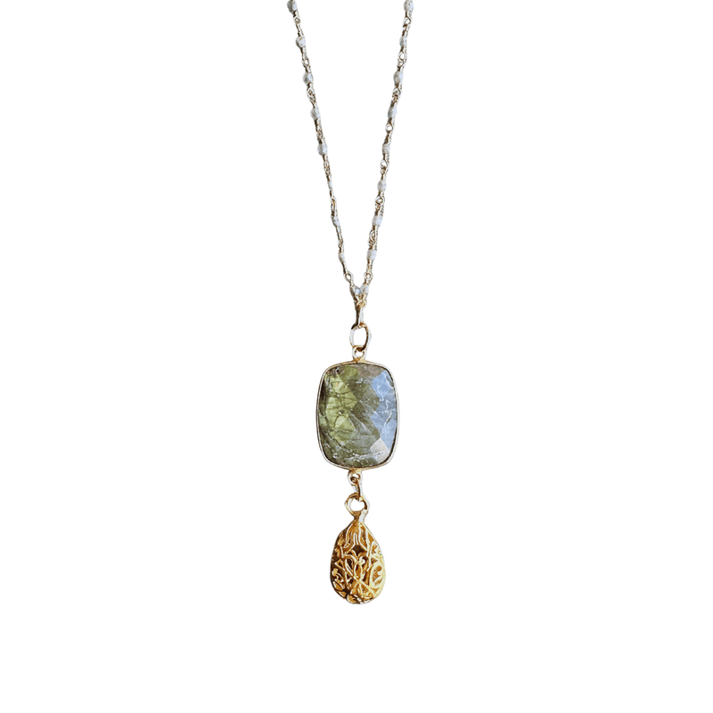 Dharma Gold Labradorite Pendant Necklace
