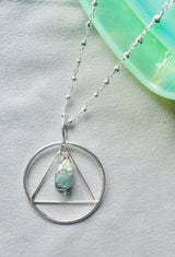 Emerald Geometric Pendant Necklace