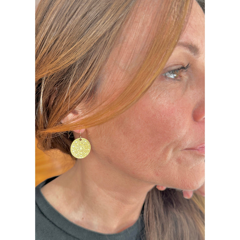 Gold Mandala Earrings | Gillian Inspired Designs
