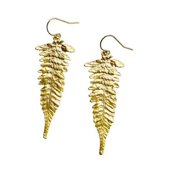 Gold Fern Leaf Earrings | Gillian Inspired Designs