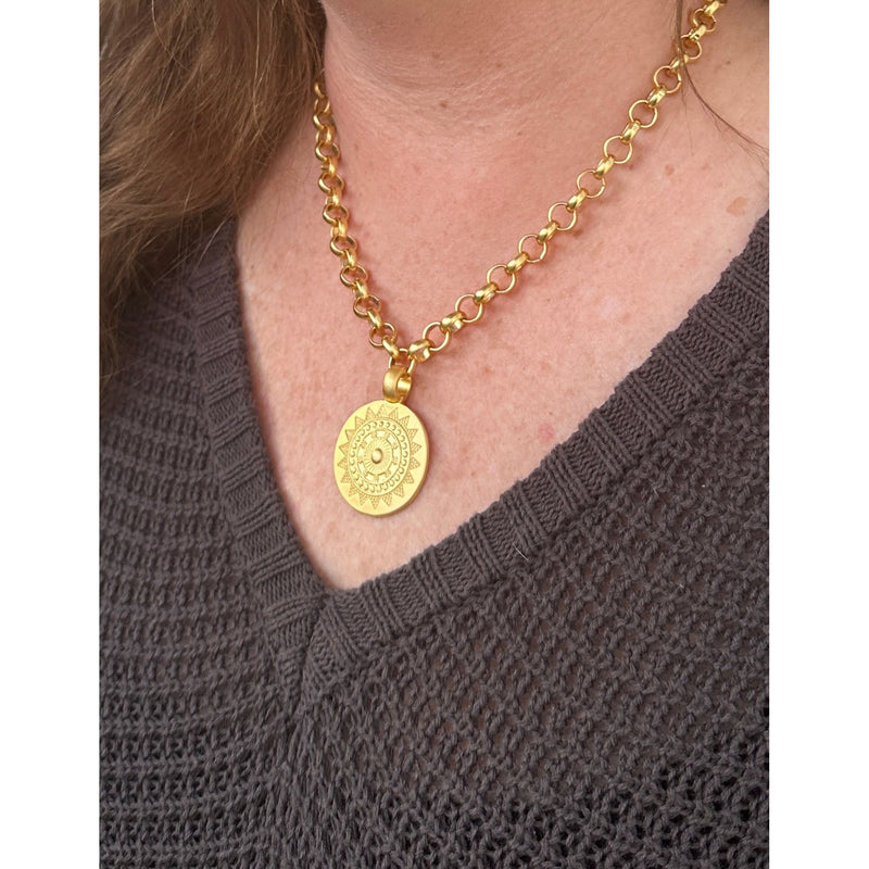 Gold Mandala Pendant Necklace | Gillian Inspired Designs