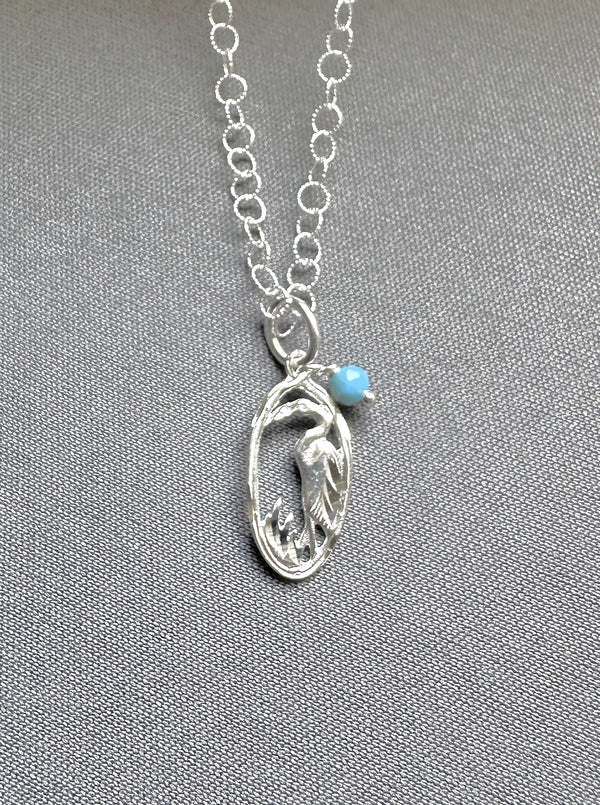 Blue Heron Pendant Necklace