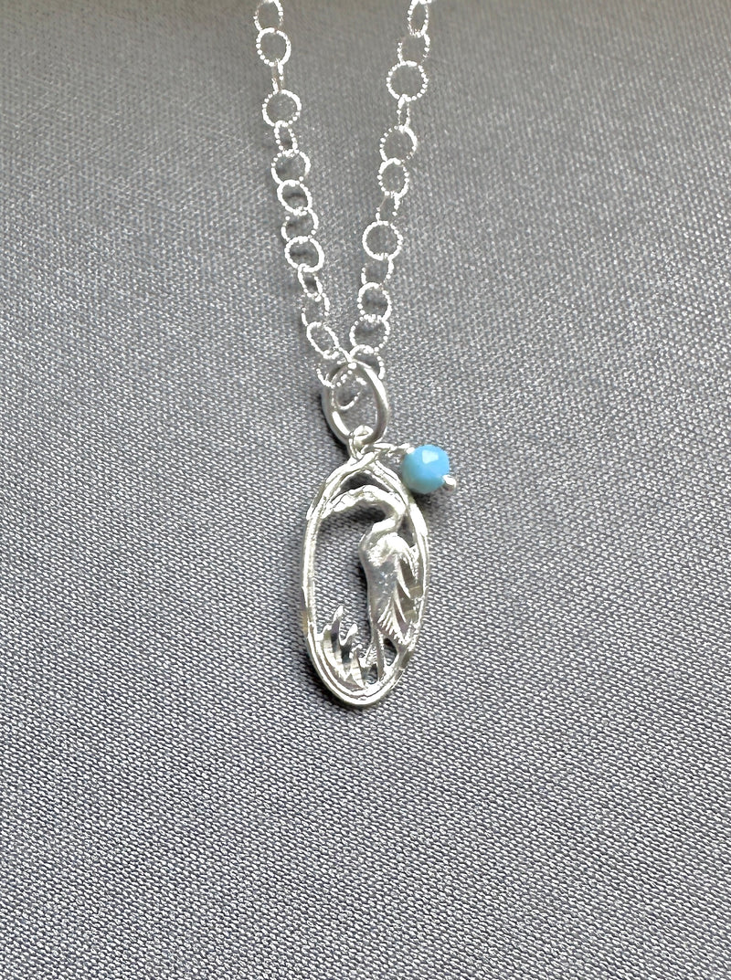 Blue Heron Pendant Necklace