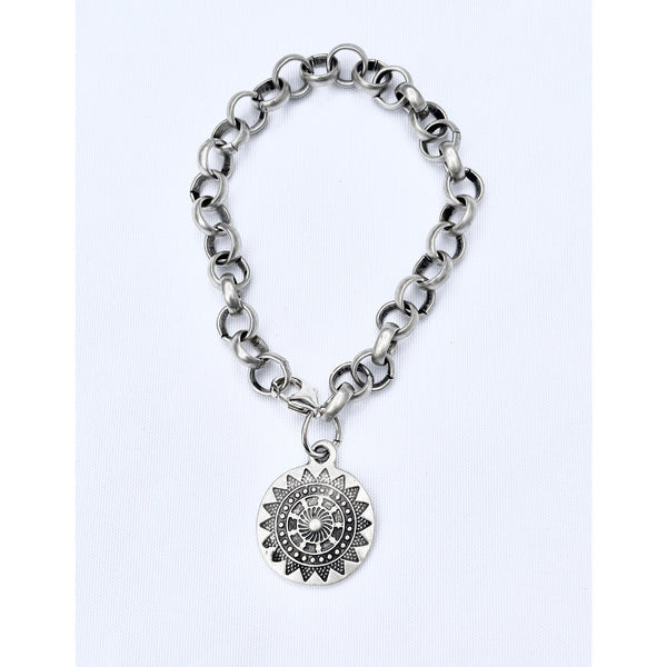 Silver Mandala Charm Bracelet | Gillian Inspired Designs