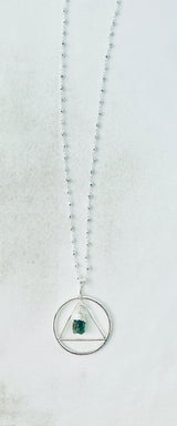 Emerald Geometric Pendant Necklace