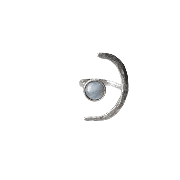 Goddess Crescent Moonstone Ring