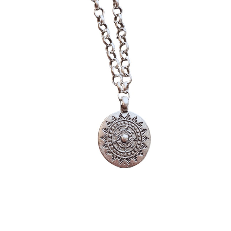 Silver Mandala Pendant Necklace