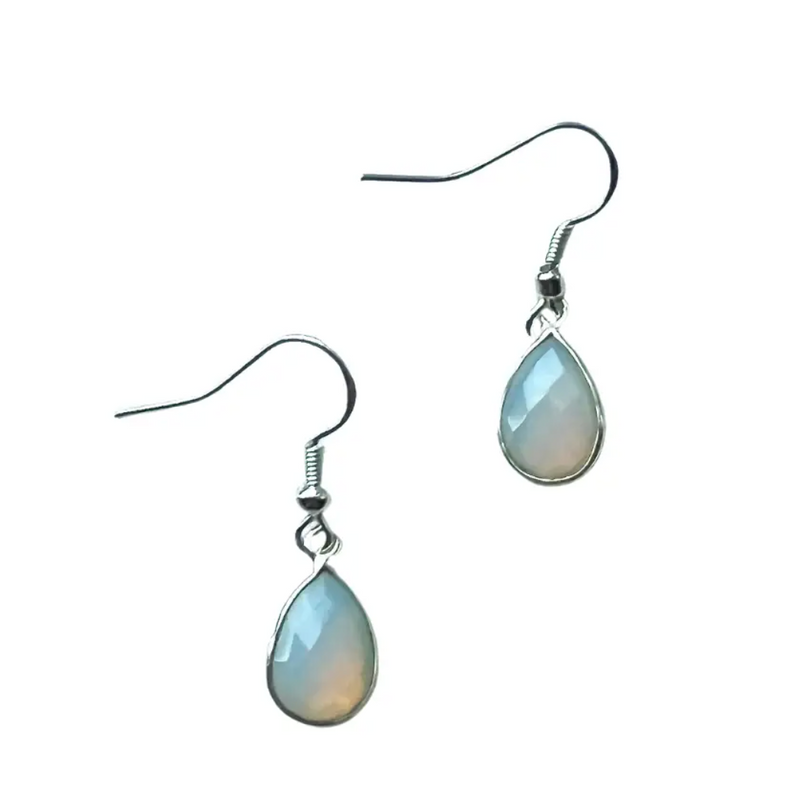 Sea Opal Teardrop Earrings
