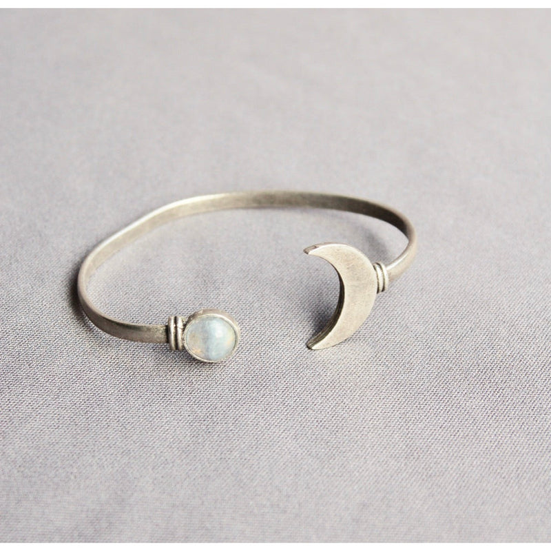 Moon Cuff Bracelet (Silver and Gold)