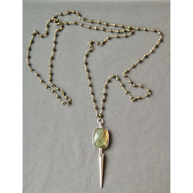 Dharma Silver Labradorite Pendant Necklace | Gillian Inspired Designs