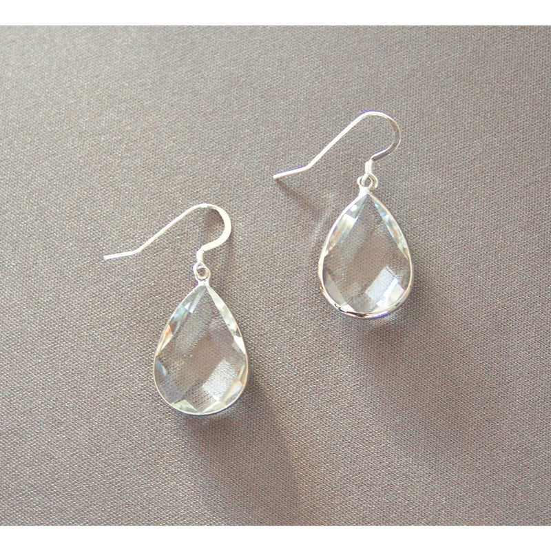 Quartz Crystal Teardrop Earrings
