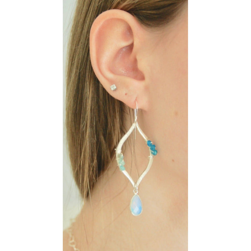 Marquise Apatite Waterfall Earrings | Gillian Inspired Designs