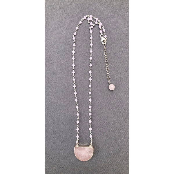 Rose Quartz Arc Beaded Necklace