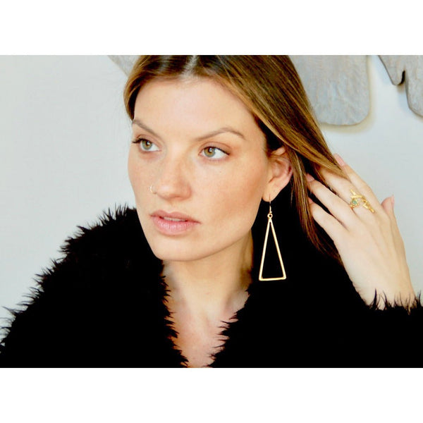 Large Triangle Earrings (Gold and Silver)